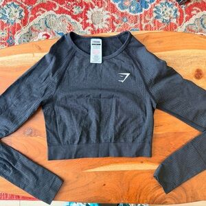 Gymshark Black Long Sleeve Vital Crop Top size S